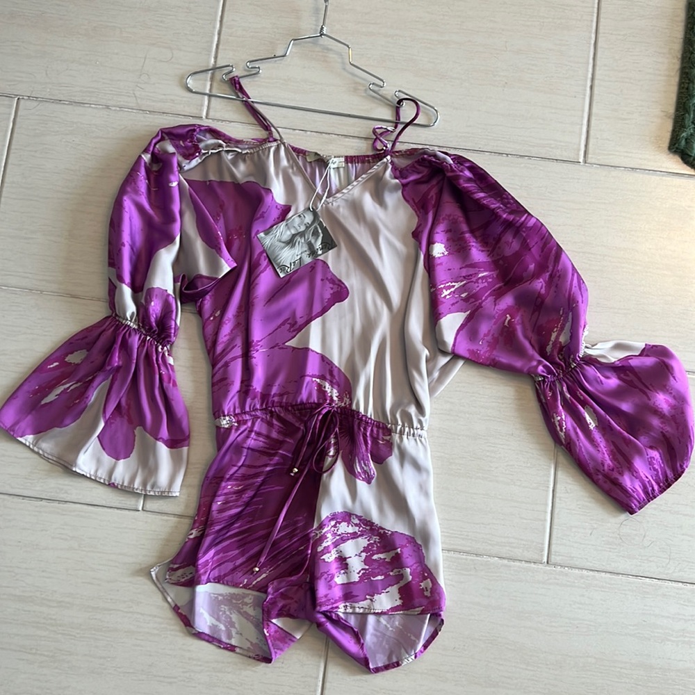 Ramona La Rue Romper Mulberry Hibiscus